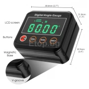 Цифров инклинометър с магнитна основа, LED дисплей AGF-320