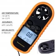 Цифров анемометър термометър с компактни размери Digital Wind Speed Gauge Sport Anemometer Thermometer AM-816 eTop