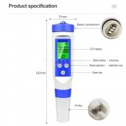Tестер за измерване на pH, TDS, EC, соленост и температура, bluetooth BLU-001