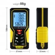 Digital Laser Distance Meter 70m (229ft) Handheld Range Finder Area & Volume Measuring Tools Meter Tester with Backlight and Spirit Bubble Level, ±1mm accuracy DIS-61 eTop