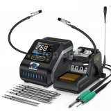Станция за запояване 200W с 2 ръкохватки F210 и F245, прецизно регулиране на температурата 100-450С Станция за запояване 200W с 2 ръкохватки F210 и F245, прецизно регулиране на температурата 100-450С