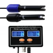 Комбиниран монитор за pH и EC (електропроводимост) с ATC ECM-231 eTop