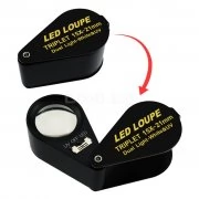 Бижутерска лупа 15х увеличение, LED и UV светлина GEM-247 eTop