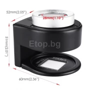Бижутерска лупа с 30x увеличение, UV и LED светлини GEM-309