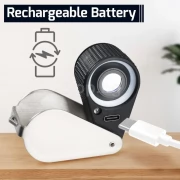 Бижутерска лупа, 30х увеличение, презареждаема батерия, UV и LED осветление Бижутерска лупа, 30х увеличение, презареждаема батерия, UV и LED осветление GEM-430