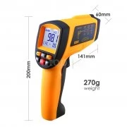 Digital 50:1 IR Laser Thermometer 0.1~1 EM Pyrometer 2462 °F IR-G1350 eTop
