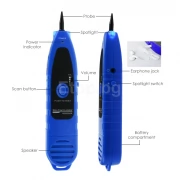 Мултифункционален мрежови/LAN кабел тестер с 8 far-end тестови жака Multipurpose Network LAN Cable Tester w/ 8 far-end test jacks N03NF-388 eTop