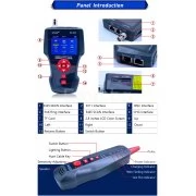 Кабел тестер за мрежови, телефонни, RJ45, RJ11, BNC кабели, POE, PING, Cat 7 NF-8601 NOYAFA