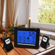 In/Out Temperature Wireless Weather Station DCF Radio Controlled Clock 2 Sensor S08S3318BL 2S eTop