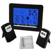 In/Out Temperature Wireless Weather Station DCF Radio Controlled Clock 2 Sensor S08S3318BL 2S eTop