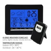 In/Out Temperature Wireless Weather Station DCF Radio Controlled Clock 2 Sensor S08S3318BL 2S eTop