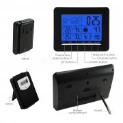 In/Out Temperature Wireless Weather Station DCF Radio Controlled Clock 2 Sensor S08S3318BL 2S eTop