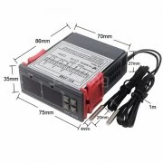 Контролер за температура с двоен дисплей, 2 сензора, 220V, терморегулатор, термостат STC-3008