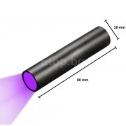Мини UV лед фенер с дължина на светлинната вълна 365 nm, презареждаема батерия UV365MINI