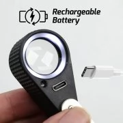 Професионална презареждаема LED лупа с 10X увеличение, триплетна леща и 4 режима на осветление Професионална презареждаема LED лупа с 10X увеличение, триплетна леща и 4 режима на осветление GEM-535