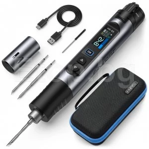 Безжичен поялник FNIRSI HS-03, 100–450°C, сменяема батерия 2600 mAh