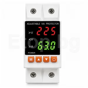 Защита от свръхнапрежение и товар, E-ETOP, 220V, 63А, интелигентен предпазител
