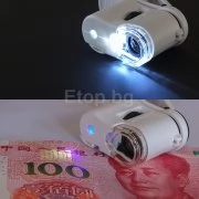 Универсален микроскоп 60X увеличение за смарт телефон с бяла LED и UV светлина Универсален микроскоп 60X увеличение за смарт телефон с бяла LED и UV светлина NO9595