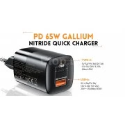 Бързо зарядно FNIRSI GaN, 65W, 1x USB-А, 1x USB-C RY-U65A FNIRSI