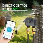 Соларен WiFi програматор за поливане с 2 независими зони, Tuya, 2000 mAh акумулатор, USB-C, IPX6 Соларен WiFi програматор за поливане с 2 независими зони, Tuya, 2000 mAh акумулатор, USB-C, IPX6 SGW08SY E-ETOP