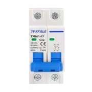 Aвтоматичен прекъсвач (MCB), 63A, 2P, AC 230/400V Aвтоматичен прекъсвач (MCB), 63A, 2P, AC 230/400V TXBA1-63 Taxnele
