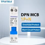 Мини автоматичен прекъсвач, AC230V, 10A, 1P+N за DIN шина TZ30-32-10A Taxnele