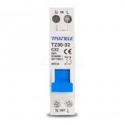 Мини автоматичен прекъсвач, AC230V, 10A, 1P+N за DIN шина TZ30-32-10A Taxnele