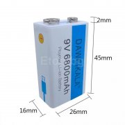 Презареждаема li-ion батерия 9V, 6800mAh, USB Type C Batt-9V