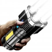 Mощeн LED фенер и странична светлина COB, акумулаторна батерия S-422