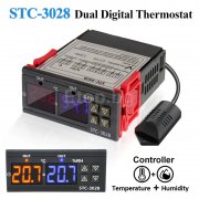 Контролер за температура и влага, влагомер, терморегулатор на 24V 10A STC-3028-24V