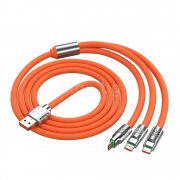 USB силиконов кабел за бързо зареждане 120W Micro usb, Type C, IOS 3Cable120w E-ETOP