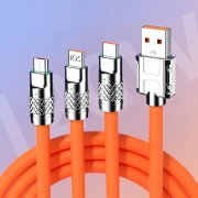 USB силиконов кабел за бързо зареждане 120W Micro usb, Type C, IOS 3Cable120w E-ETOP