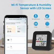 WiFi Термометър с влагомер за стая, Tuya, Smart home, черен AS50B