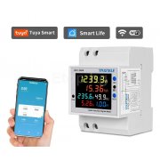 WIFI Смарт електромер 100A с цветен дисплей Tuya Smart Life с изнесена бобина D52-2066CT Taxnele