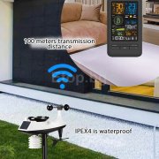 WiFi Метеорологична станция Tuya със сензор за вятър, дъжд, UV, температура и влажност FJ3395TY-2 E-etop