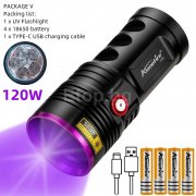 UV лед фенер с 6 LED х 365nm, 120W, презареждаема батерия H46 Alonefire