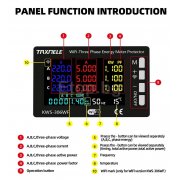 Трифазен WiFi електромер с защити KWS-306WF, DIN монтаж, 85-290V AC, до 80A, 23kW, Tuya Smart KWS-306WF Taxnele