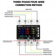 Трифазен WiFi електромер с защити KWS-306WF, DIN монтаж, 85-290V AC, до 80A, 23kW, Tuya Smart KWS-306WF Taxnele