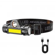 LED Челник с магнит, 300 lm, USB зареждане, XPE + COB LED828