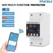 WIFI Смарт електромер с цветен дисплей, множество защити, двойно реле, калибрация, Tuya Smart Life TVPS1-63LWC Taxnele