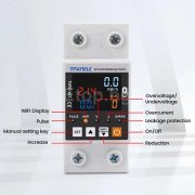 WIFI Смарт електромер с цветен дисплей и множество защити Tuya Smart Life TVPS1-63TC Taxnele