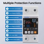 WIFI Смарт електромер с цветен дисплей и множество защити Tuya Smart Life TVPS1-63TC Taxnele