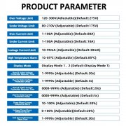 Трифазен WIFI електромер 100А с трансформатор множество защити Tuya Smart Life 380V TVPS3-100LW Taxnele