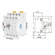 Автоматичен превключвател, трифазен, AC400V, 63A TXATS3-63A-4P Taxnele