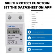 WIFI Смарт електромер с времеви програматор и защити 60А TXM08 Taxnele