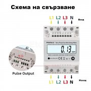Трифазен електромер 100А с двупосочно измерване на енергията Solar PV TXM301 Taxnele