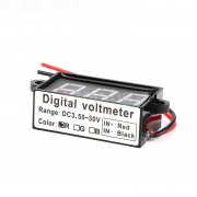 Влагоустoйчив волтметър 42 x 24 - червен IP68 VVB-RED